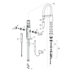 Hansa Fit Küchenarmatur, 230/5V, Ausladung 200mm, DN 15, 2-strahlig, Chrom, 65252213... HANSA-65252213 4057304004513 (Abb. 1)
