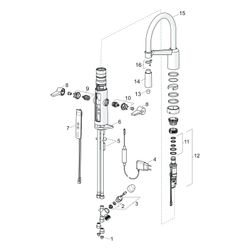 Hansa Fit Küchenarmatur mit Spülmaschinenventil 6526 2-strahlig 230/5V Ausladung 200mm ... HANSA-65262213 4057304004544 (Abb. 1)