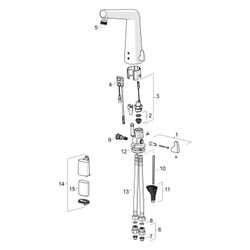 Hansa Designo Waschtischbatterie Style 5194 6V Ausladung 164mm DN15 Chrom... HANSA-51942201 4057304006616 (Abb. 1)