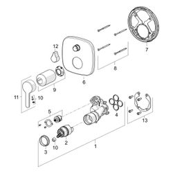 Hansa Designo Einhebelmischer Fertigmontageset für Wanne/Brause Style 8111 Rosette soft... HANSA-81119593 4057304006746 (Abb. 1)