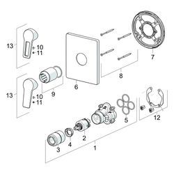 Hansa Twist Einhebelmischer Fertigmontageset für Brausebatterie 8985 Rosette eckig Chro... HANSA-89859083 4015474285552 (Abb. 1)