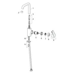 Hansa Polo Einhebel-Waschtischbatterie, Zugstangen-Ablaufgarnitur, Ausladung 152mm, DN ... HANSA-51552293 4057304002977 (Abb. 1)