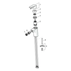Hansa Polo Einhebel-Bidetbatterie, Zugstangen-Ablaufgarnitur Ausladung 106mm, DN 15, Ch... HANSA-51433293 4057304004018 (Abb. 1)