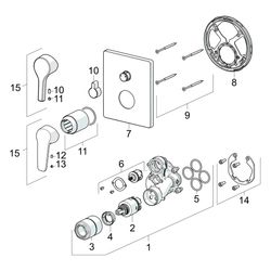 Hansa Polo Einhebelmischer Fertigmontageset für Wanne/Brause 8060 Rosette eckig Chrom... HANSA-80609093 4057304003813 (Abb. 1)