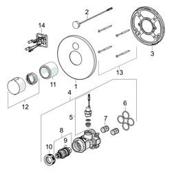 Hansa Electra Fertigmontageset für Brausebatterie, Rosette rund, 12V, Chrom, 80909001... HANSA-80909001 4057304008559 (Abb. 1)