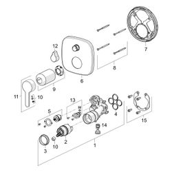 Hansa Designo Einhebelmischer Fertigmontageset für Wanne/Brause Style 8111 Rosette soft... HANSA-81113593 4057304006753 (Abb. 1)