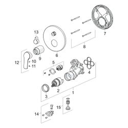 Hansa Pinto Einhebelmischer Fertigmontageset für Wanne/Brause 8528 Rosette rund mit Sic... HANSA-85283083 4057304003905 (Abb. 1)