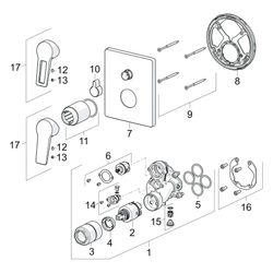 Hansa Twist Einhebelmischer Fertigmontageset für Wanne/Brause 8984 Rosetteeckig Bügelhe... HANSA-89843085 4015474285583 (Abb. 1)