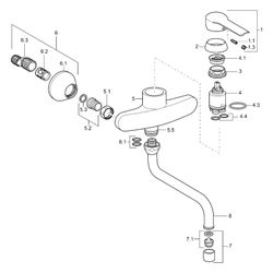 Hansa Vantis Einhebelmischer Küchenarmatur 5253 Ausladung 200mm DN15 Chrom... HANSA-52532103 4015474092556 (Abb. 1)