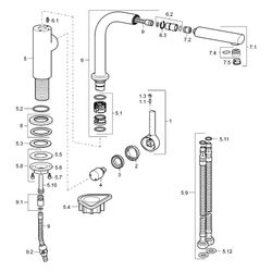 Hansa Ronda Einhebel-Küchenarmatur, Ausladung 217mm, DN 15, Chrom, 54912273... HANSA-54912273 4015474263086 (Abb. 1)