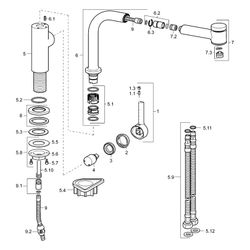 Hansa Ronda Einhebel-Küchenarmatur, 2-strahlig, Ausladung 221mm, DN 15, Chrom, 54912283... HANSA-54912283 4015474263093 (Abb. 1)
