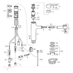 Hansa Ronda Einhebel-Küchenarmatur, Niederdruck, Kupferrohr 2-strahlig, Ausladung 200mm... HANSA-55191133 4015474261822 (Abb. 1)
