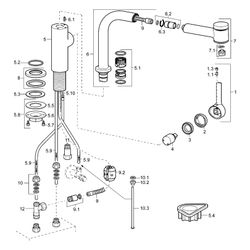 Hansa Ronda Einhebel-Küchenarmatur, Niederdruck, Kupferrohr 2-strahlig, Ausladung 221mm... HANSA-55231103 4015474261662 (Abb. 1)