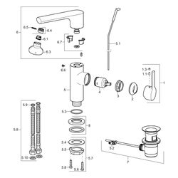 Hansa Ronda Einhebel-Waschtischbatterie, Ausladung 115mm, DN 15, Chrom, 55342203... HANSA-55342203 4015474263994 (Abb. 1)