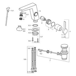 Hansa Loft Einhebelmischer Waschtischbatterie 5752 Ausladung 146mm DN15 Chrom... HANSA-57522203 4015474263529 (Abb. 1)