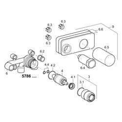 Hansa Vario Unterputz-Rohbauset Wandarmaturen 5786 DN15 3.5 Steuerpatrone... HANSA-57860100 4015474179264 (Abb. 1)