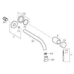 Hansa Public Einhebelmischer Fertigmontageset für Waschtischbatterie 5794 Rosette rund ... HANSA-57942171 4015474179233 (Abb. 1)