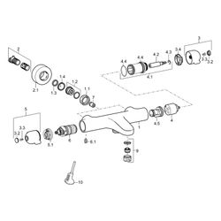 Hansa Medipro Wannenfüll- und Brausebatterie, Ausladung 197mm, DN 15, Chrom, 58101201... HANSA-58101201 4015474267466 (Abb. 1)