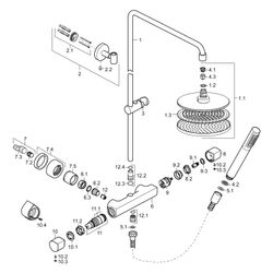 Hansa Tempra Regenbrause-Duscharmatur Style 5842 1-strahlig Ausladung 450mm DN15... HANSA-58429103 4015474171336 (Abb. 1)