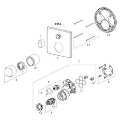 Hansa Living Fertigmontageset für Wanne/Brause 8114 Rosette eckig mit Sicherungseinrich... HANSA-81143562 4015474278998 (Abb. 1)