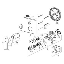 Hansa Ronda Einhebelmischer Fertigmontageset für Wanne/Brause 8384 Rosette eckig mit Si... HANSA-83843583 4015474287082 (Abb. 1)
