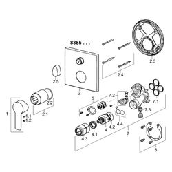 Hansa Ligna Einhebelmischer Fertigmontageset für Wanne/Brause 8385 Rosette eckig mit Si... HANSA-83853513 4015474279445 (Abb. 1)