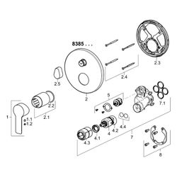 Hansa Ligna Einhebelmischer Fertigmontageset für Wanne/Brause 8385 Rosette rund Chrom... HANSA-83859503 4015474279421 (Abb. 1)