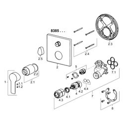 Hansa Ligna Einhebelmischer Fertigmontageset für Wanne/Brause 8385 Rosette eckig Chrom... HANSA-83859513 4015474279414 (Abb. 1)