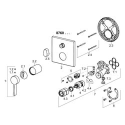 Hansa Loft Einhebelmischer Fertigmontageset für Wanne/Brause 8760 Rosette eckig mit Sic... HANSA-87603003 4015474287044 (Abb. 1)