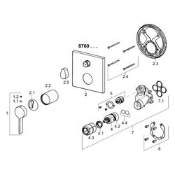 Hansa Loft Einhebelmischer Fertigmontageset für Wanne/Brause 8760 Rosette eckig Chrom... HANSA-87609003 4015474287051 (Abb. 1)