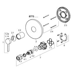 Hansa Loft Einhebelmischer Fertigmontageset für Brausebatterie 8773 Rosette rund Chrom... HANSA-87739003 4015474287167 (Abb. 1)