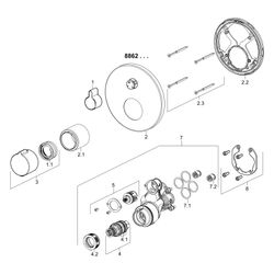 Hansa Home Fertigmontageset für Wanne/Brause 8862 Rosette rund mit Sicherungseinrichtun... HANSA-88623045 4015474279148 (Abb. 1)