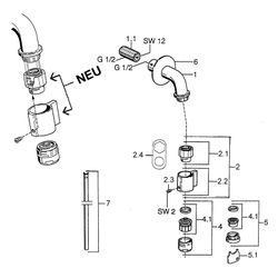 Hansa Nova Einhebel-Waschtischbatterie, Ausladung 106mm, DN 15, Chrom, 00868101... HANSA-00868101 4015474564732 (Abb. 1)