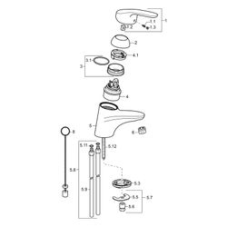 Hansa Mix Einhebel-Waschtischbatterie, Kupferrohr, Ausladung 141mm, DN 15, Chrom, 01042... HANSA-01042183 4015474271067 (Abb. 1)