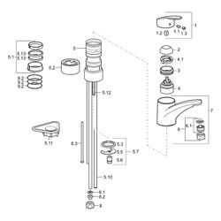 Hansa Mix Einhebel-Küchenarmatur, Niederdruck, Kupferrohr, Ausladung 203mm, DN 15, Chro... HANSA-01121183 4015474276574 (Abb. 1)