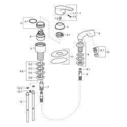 Hansa Mix Einhebel-Einlochbatterie für Friseur-Waschtisch, Rosette rund, DN 15, Chrom, ... HANSA-01262183 4015474271623 (Abb. 1)