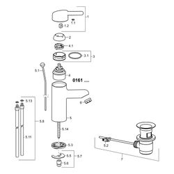 Hansa Medipro Einhebel-Waschtischbatterie, Kupferrohr, Zugstangen-Ablaufgarnitur, Bedie... HANSA-01612106 4015474266841 (Abb. 1)