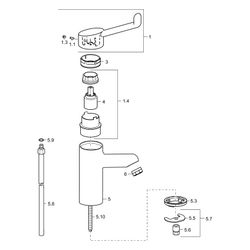 Hansa Medipro Einhebel-Waschtischbatterie, Kupferrohr, Bedienhebel lang, Ausladung 120m... HANSA-01712192 4015474267053 (Abb. 1)