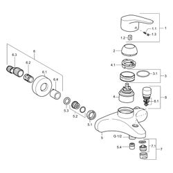 Hansa Mix Einhebel-Wannenfüll- und Brausebatterie, Ausladung 162mm, DN 15, Chrom, 01742... HANSA-01742183 4015474566644 (Abb. 1)