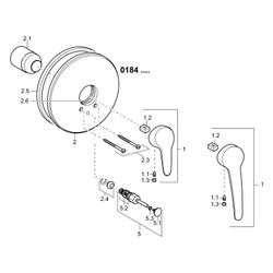 Hansa Mix Einhebel-Fertigmontageset für Wanne/Brause, Rosette rund, Chrom, 01849183... HANSA-01849183 4015474271449 (Abb. 1)
