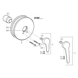 Hansa Mix Einhebel-Fertigmontageset für Brausebatterie, Rosette rund, Chrom, 01859183... HANSA-01859183 4015474271456 (Abb. 1)