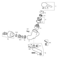 Hansa Medipro Einhebel-Waschtischbatterie, Ausladung 246mm, DN 15, Chrom, 02552203... HANSA-02552203 4015474267220 (Abb. 1)
