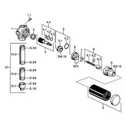 Hansa Verdeckte Umsteller, G 3/4", DN 20/20, 02850100... HANSA-02850100 4015474676855 (Abb. 1)