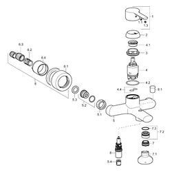 Hansa Ronda Einhebel-Wannenfüll- und Brausebatterie, Ausladung 163mm, DN 15, Chrom, 037... HANSA-03742173 4015474212763 (Abb. 1)