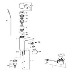 Hansa Ligna Einhebelmischer Waschtischbatterie, Zugstangen-Ablaufgarnitur, Ausladung 10... HANSA-06092103 4015474251908 (Abb. 1)