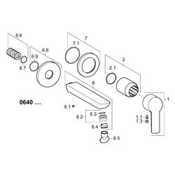 Hansa Ligna Einhebelmischer Fertigmontageset für Waschtischbatterie 0640 Rosette rund A... HANSA-06402103 4015474250178 (Abb. 1)