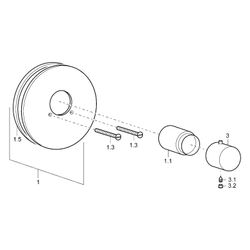 Hansa Living Aufputzset Unterputz-Armatur 0665 Rosette rund DN20 Chrom... HANSA-06659105 4015474249721 (Abb. 1)