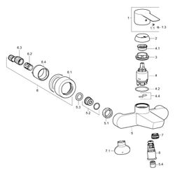 Hansa Ligna Einhebelmischer Wannenfüll- und Brausebatterie, Ausladung 152mm, DN 15, Chr... HANSA-06742103 4015474248601 (Abb. 1)