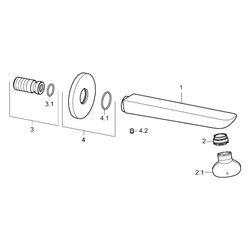 Hansa Ligna Auslauf, Rosette eckig/rund, Länge 180mm, Ausladung 180mm, DN 15, Chrom, 06... HANSA-06822102 4015474250031 (Abb. 1)
