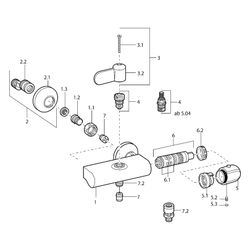 Hansa Tempra Brausebatterie, DN 15, Chrom, 08240202... HANSA-08240202 4015474658585 (Abb. 1)